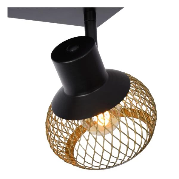Lucide LUCAS - Plafondspot - 2xE14 - Mat Goud / Messing - detail 2
